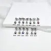 Aretes de Acero de Titanio para Perforación de Oreja, Aretes de Acero Inoxidable Unisex con Circonita, Venta al por Mayor Transfronteriza Deslumbrante