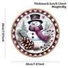 Pingente de Boneco de Neve de Madeira de Natal Transfronteiriço Artesanato Pendurado Decoração de Atmosfera de Natal Placa Redonda Placa de Porta