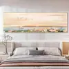 Pintura de cabecera fresca y simple Pintura de pared moderna minimalista Pintura decorativa para sala de estar Estilo crema Pintura de fondo para sofá Mural floral