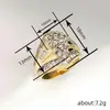 Anel Nobre de Indústria Pesada para Mulheres da Princesa Cao Shi, Anel de Luxo Acessível Fashionável Estilo Palaciano, Joia Exquisita com Zircônia Microincrustada