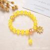 Pulsera Explosión de Margarita de Cristal para Mujer, Pulsera Sencilla Dulce Fresca, Accesorios Culturales Creativos, Artículo Popular para Transmisión en Vivo, Mayoreo