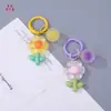Llavero de Flor Transparente de Colores Adornos Pequeños DIY Accesorios Lindos Llavero de Cuentas de Moda Colgante Venta al por Mayor