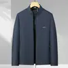 Chaquetas para hombre al por mayor transfronterizas para primavera y otoño, casual de negocios, corte holgado, cuello alto, versátil, ropa exterior ligera para hombres de mediana edad