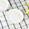 Plato Desechable Blanco Pequeño Redondo Engrosado Borde Enrollado Plato de Papel para Pastel de Cumpleaños Bandeja de Papel Plato para Pintar Fiesta de Barbacoa