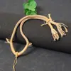 Cuerda de Algodón Retorcida a Mano de Xizang, Cuerda con Mango de Ágata y Jade Hetian, Cordón Colgante de Mango de Juguete Ajustable, Cuerda Gruesa