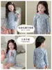 Maiô Infantil Menina Duas Peças Manga Longa Proteção Solar Estampado Floral Bebê Roupa de Banho para Férias na Praia Conjunto de Três Peças