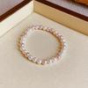 Pulseira Geométrica Elástica de Pérola Doce Versátil Moda Elegante Joia de Alto Padrão Atacado Pulseira de Pérola Feminina