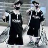 Conjunto de Verão para Meninos 2026 Novo Estilo Conjunto de Duas Peças de Manga Curta Infantil Camisa Polo Waffle Casual de Verão Tendência