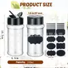 Botella de Plástico Transparente de 100 ml para Empaque de Condimentos, Botella para Polvos Sueltos y Brillantina, Botella de 3 oz con Tapa Abatible de Doble Apertura y Boca Ancha para Dispensar
