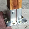 Madeira antisséptica 304 acessórios de fixação Cobertura de pé para poste de treliça de uva Base de poste para grade de cerca Manga para tubo quadrado de grade Suporte de canto