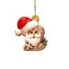 Nuevo Colgante Plano de Acrílico con Letra de Jengibre de Santa Claus Adornos para Árbol de Navidad Adornos Festivos