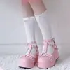 Zapatos Mary Jane dulces de punta redonda para primavera 2021 nuevo estilo tacón de cuña suela gruesa zapatos de cuero comercio exterior de Amazon zapatos para mujer