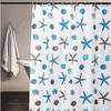 Cortina de Chuveiro Ecológica Peva em Estoque Série Estrela do Mar Oceano Cortina de Chuveiro Azul Decorativa Impermeável Espessada Fornecimento de Fábrica Lote