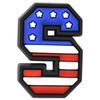 Productos exclusivos transfronterizos letras en inglés zapatos con agujeros hebilla decorativa patrón de bandera americana accesorios para zapatos de dibujos animados accesorios