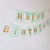 Bandera de Cumpleaños Popular Colorida Perlada Macaron Decoración Festiva Bandera