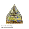 Pirâmide de Bola de Cristal Natural 5/6/8cm Ornamento de Mesa Chakra Cascalho Colorido Pirâmide de Resina Epóxi
