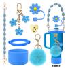Funda de Silicona para Taza Correa para Termo Stanley Cadena de Taza Flor Colgante de Corazón Cuerda Trenzada Cruzada Juego de Tazas de Agua