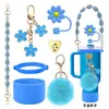 Portavasos de Silicona Tapa para Vaso de Agua Stanley Cuerda para Bolso Cadena de Flor para Taza Colgante de Corazón Set Tejido Accesorios Venta al por Mayor