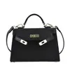Bolso Pequeño Cuadrado de Mano con Cierre de Textura para Mujer 2022 Nuevo Combinable Clásico de Hombro Cruzado PU Moda Bolso Kelly