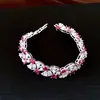 Pulsera de Hebilla Patchwork con Forma de Abanico Ovalado de Zircón Pulsera de Lujo Ligero de Alta Gama Pulsera de Temperamento Exquisita de Moda Joyería de Mano Individual