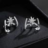 Pendientes de Estrella de Ocho Puntas con Microincrustaciones de Circonita Estilo Influencer Coreano y Japonés, Estilo Cadena con Aguja de Plata S925, Modernos para el Trayecto al Trabajo