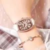 Reloj de Cinturón para Mujer GEDI Douyin Transmisión en Vivo, Reloj Vintage de Forma de Barril para Mujer, Moderno e Impermeable