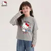 Camiseta de Manga Larga Falsa de Dos Piezas para Niñas Otoño 2026 Nuevo Estilo para Niños Medianos y Grandes Estilo Coreano Top Holgado de Manga Larga