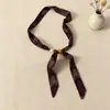 Colar Lenço de Seda com Contas de Bolinhas para Mulheres, Design Único, Gargantilha de Tecido Ajustável, Lenço de Pescoço, Acessório de Roupa