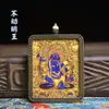 Thangka do Tibete com Oito Guardiões Pintados a Ouro, Pequeno Thangka de Cobre Pintado a Ouro 2.5X3 Pingente de Pequeno Thangka de Cobre Atacado