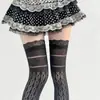 Calcetines Largos de Encaje Calados para Mujer, Calcetines Holgados Transpirables, Calcetines Finos de Verano Estilo Ballet