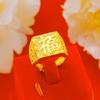 Novo anel grande masculino rico em gordura Moda Rede vermelha banhado a ouro 24k anel valentão fabricantes atacado