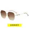 Gafas de sol para mujer 2023 gafas de sol TikTok Redes sociales estilo coreano de moda personalizadas montura grande toma callejera gafas de metal