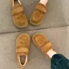 Sapatos Birkenstock Plataforma de Solado Grosso para Mulheres Sapatos Quentes de Algodão com Forro de Lã para Mulheres 2025 Novas Botas de Neve de Inverno Mocassins Slip-On