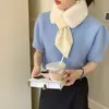 Bufanda para Mujer Otoño e Invierno Tejida Nueva Engrosada de Moda Cruzada Cálida Lana Felpa Cuello de Lana Estilo Coreano