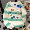 Camiseta de Manga Larga Personalizada con Tie-Dye Sencillo de Otoño para Mujer Diseño Creativo Americano Lindo Estampado Algodón Pesado Top