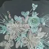 Parche de Tela de Flores Estéreo de Malla Caliente con Diamantes Calientes Azul Étnico Parche de Tela para Ropa Estilo Dinastía Han Accesorios Decorativos