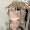 Chaleco con Lazo de Encaje Estilo Coreano Miu para Mujer Verano Anti-Exposición Ajustado Top Interior sin Mangas de Tirantes