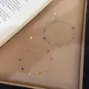 Pulsera Tich de Plata de Ley S925 Japonesa de Lujo Ligero con Circonita de Color Diamante Redondo Pequeño para Mujer Estilo Dopamina Exquisito de Capas Joyería de Mano Moderna