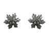Botón de copo de nieve grande microincrustado con circonita lujo para mujer camisa cárdigan cheongsam manga cuello latón plateado ropa hebilla de cristal