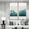 Nueva Pintura Decorativa de Paisaje Chino Azul Cupón Doble Sala de Estar Sofá Fondo Pared Colgante Pintura Decoración Suave Murales de Paisaje de Entrada