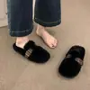 Zapatos peludos para mujer para uso en exteriores, Nuevos mocasines slip-on Otoño e Invierno 2026, Zapatos planos de felpa cálidos de algodón para mujer