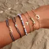 Amazon Pulsera de Seis Piezas con Colgante de Estrella y Luna Estilo Bohemio Personalidad Moda Diaria Versátil para Mujeres