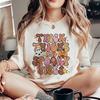 Manga Corta Estampado Popular Años 90 Nuevo Moda para Mujer Calado
