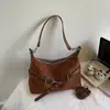 Bolsa de Axila Retrô de Nicho para Mulheres 2025 Outono Nova Bolsa Tote Simples para o Dia a Dia Bolsa de Ombro Transversal Fashion