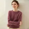 Nuevo suéter básico de moda grueso de cuello redondo para mujer de otoño e invierno, color liso simple, adelgazante, adecuado para ir al trabajo, con un ajuste regular en los hombros