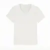 Camiseta [Lyocell Tencel + Lã Merino] com Decote V e Pequenas Mangas Bufantes, Design Estiloso e Elegante, Blusa Feminina de Verão Fina de Manga Curta