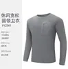 Ropa de Otoño 2026 Camiseta Unisex de Manga Larga, Camiseta Básica Casual de Color Sólido con Cuello Redondo, Camiseta de Secado Rápido al por Mayor para Hombre