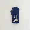 Guantes Coreanos para Niños Qiunan Invierno Lazo Guantes para Niñas Calientes para Pantalla Táctil Cinco Dedos Guantes para Bebé