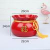 Fu Balde Dinheiro Saco Cornucópia Metal Flor Pot Housewarming Ano Novo Festivo Fu Personagem Flor Pote Flor Vaso Frutas Vermelhas Segurando Balde