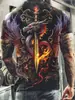 Nova camiseta unissex de gola redonda com estampa 3D 2025, top casual respirável de manga curta